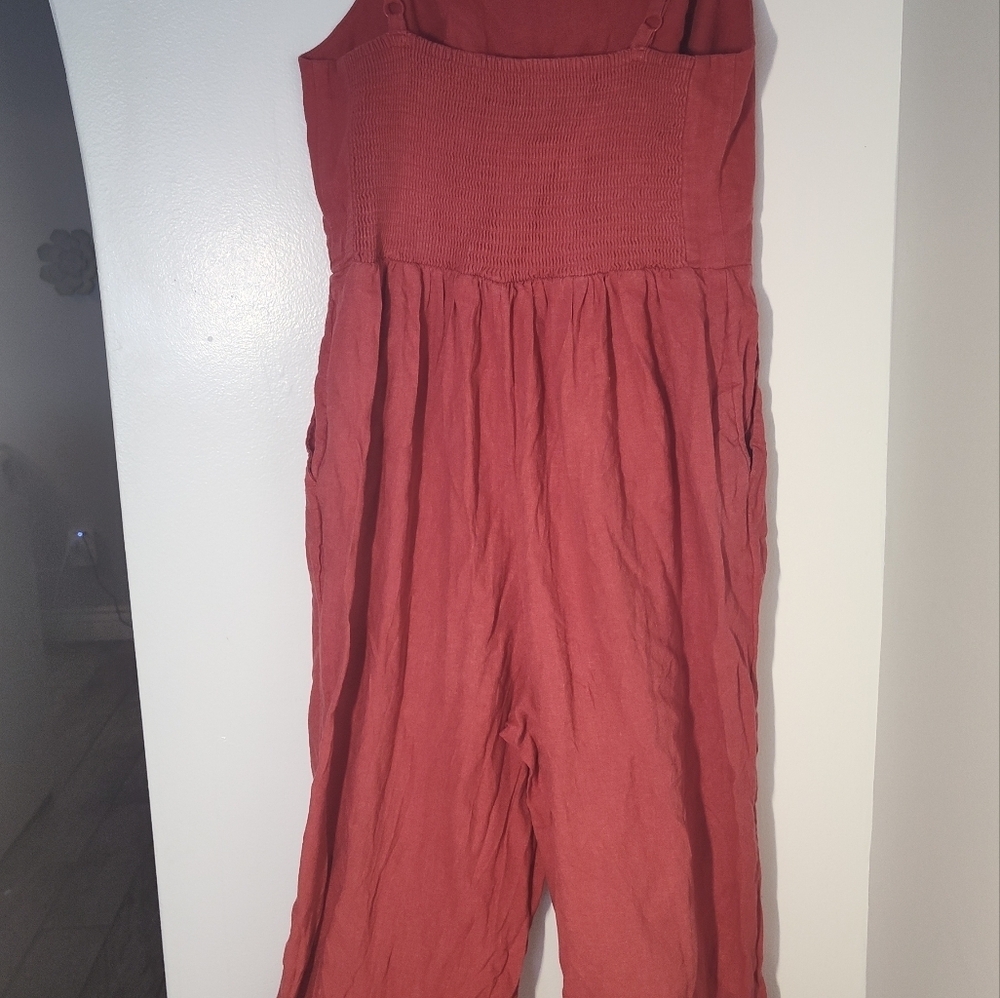 Women's Red Jumpsuit Size M #649 - Picture 4 of 4